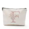 Bolsa de Cosméticos para Mujer Serie Alfabeto Inglés Impreso Densamente, Bolsa de Almacenamiento de Mano para Cosméticos y Joyería, Impermeable