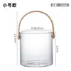 Mango de Madera Cesta de Vidrio de Borosilicato Alto Cubo de Hielo Multifuncional Bandeja para Frutas Bandeja Dividida para Frutos Secos Contenedor de Almacenamiento de Snacks para Sala de Estar