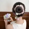 Elástico de Cabelo Morango Tulipa para Mulheres com Estilo Floresta de Luxo, Novo Modelo 2025 Elástico de Fita para Cabelo com Flor