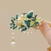 Horquilla Azul Esmaltada Estilo Chino, Accesorio para el Cabello para la Parte Trasera de la Cabeza, Pinza Lateral Estilo Antiguo Hanfu Dinastía Song para Mujeres, Diseño de Adorno Lateral para Cabello Corto