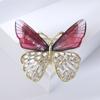 Moda Coreana Broche de Mariposa con Pedrería Gradual para Mujer Abrigo Cárdigan Traje Accesorios Decoración Colgante de Luz Antideslizante