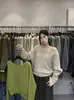 El único suéter cálido de otoño VI+2026 para mujer, estilo coreano, suave y versátil, adelgazante, engrosado, de hombros descubiertos, 99602