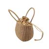 2022 Novo estilo ins moda simples pequena bolsa de tambor barriga bolsa de palha artesanal estilo pastoral bolsa de senhora fofa