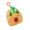 Bolsa de Monedas de Capibara con Frutas de Dibujos Animados, Bolsa de Almacenamiento de Peluche, Mochila Pequeña Escolar, Colgante Cuadrado de Capibara Lindo para Mochila