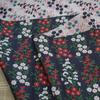 Primavera e verão macio azul escuro fundo pequeno floral tecido decorativo estilo pastoral vestido branco tingido com fios tecido toalha de mesa feminina