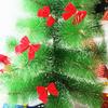Ponto Vermelho Laço Pequeno 5cm Natal Flocado Dourado Laço Pacote de Acessórios para Árvore de Natal Prateado Laço