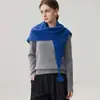 Xale triangular de cashmere com franjas feito à mão para mulheres, novo estilo outono/inverno, multifuncional, quente e fornece proteção para o pescoço. Novo estilo outono/inverno