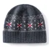 Nuevo gorro de jacquard de copo de nieve retro de cachemira, sombrero cálido y resistente al frío, gorro de punto simple, gorro para ciclismo al aire libre