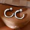 Pendientes Redondos Geométricos Plateados en Forma de C, Estilo Minimalista, Únicos y Elegantes, Pendientes Sencillos con un Toque de Lujo Ligero y Sensación de Alta Gama, Al por Mayor