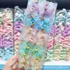 Lindo Dibujo Animado Colorido Moño de Encaje Pinza para el Cabello Infantil Modelo Nuevo 5cm Pinza de Tiburón Más Vendida para Estudiantes de Primaria