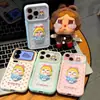 Pegatina de bebé llorando de dibujos animados se transforma instantáneamente en una funda transparente de cielo estrellado de dopamina adecuada para iPhone 16 y Apple 17 Pro Max