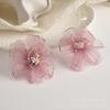 Simulación de flor de hilo transparente, accesorios hechos a mano para bricolaje, 4-8 cm, organza, horquilla, tocado, ropa, decoración de boda, hilo