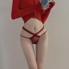 Roupa íntima sexy de renda cruzada estilo europeu e americano para mulheres, cintura baixa, tentação de menina, quente, doce