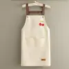 Delantal de Cocina Impermeable con Logo Impreso, Delantal Doméstico a Prueba de Aceite para Mujeres, Trabajo en Catering, Bolsillo para Teléfono de Gran Capacidad