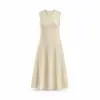 Vestido sin mangas de textura plisada minimalista Miyake para mujer, cuello redondo de verano, dobladillo ancho, vestido tipo chaleco largo, adecuado para el trabajo, cubre las caderas y disimula la forma del cuerpo