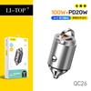 Cargador de coche PD compatible con iPhone QC4.0, cargador superrápido de 100 W, cargador de coche tipo C.