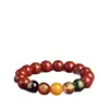 Pulseira da Sorte Cinco Deuses da Riqueza de Cinábrio Cru Areia Dourada Roxa Areia Vermelha Imperial Pulseira do Ano de Nascimento Atacado Dropshipping