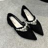 Zapatos Mary Jane Nicho Punta Baja Botón de Hebilla Plateado Boca Baja 2025 Pendiente Elegante Primavera y Verano