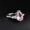 Temporada de Regreso a Clases Nuevo Anillo Sencillo Rosa Forma de Gota de Agua Pera Circonita Femenino Banquete Boda Clásico F1559