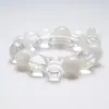 Piano de la Luna Nieve Voladora Cristal Natural Copo de Nieve Fantasma Pulsera Hecha a Mano para Mujeres, Versátil Pulsera Aclarante de Aguamarina Venta al por Mayor