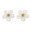 Brincos Lele Jewelry Flor Grande Crisântemo Leitoso Suave Estilo Coreano Fashion Fresco Pastoral Fofos e Puros Acessórios de Orelha