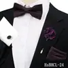 Conjunto de Gravata Borboleta e Lenço Quadrado Masculino com Padrão Escuro Retrô, Acessórios para Traje de Casamento, Gravata Borboleta Paisley, Mais Vendido na Amazon