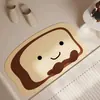 Tapete de Chão Absorbente de Banheiro Desenho Animado Fofo Tapete Antiderrapante para Entrada do Banheiro Tapete de Lama Diatomácea Tapete para Pé de Vaso Sanitário