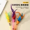 Juguete de cuerda elástica para morder de gato, duradero y resistente a la mordida, palo teaser con hierba gatera, juguetes de plumas autoentretenedores para gatos