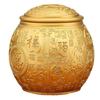 Latas de Té Baifu de Latón Cornucopia Tarro Dorado para Arroz con Tapa Adornos para Mesa de Té de Oficina Decoraciones Ceremonia de Apertura de Tienda