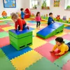 Colchoneta Triangular Plegable Inclinada para Entrenamiento Físico Infantil, Equipo de Integración Sensorial, Resbaladilla para Niños Pequeños, Colchoneta Plegable Suave para Volteretas Frontales