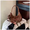 Bolsa de ombro transversal feminina 2026 outono nova moda, poá, estilo de nicho, bolsa de mão da moda versão coreana