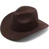 Sombrero fedora de lana, sombrero de vaquero, estilo étnico para hombres y mujeres, sombrero de sol de estilo europeo y americano para parejas para primavera y verano, sombrero de jazz