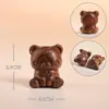 Acessórios de urso e gato de desenho animado em madeira de pêssego e sândalo, componentes DIY, pequenos ornamentos de madeira, pingentes e itens decorativos