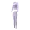 Conjunto de yoga feminino para o outono: top leve de manga comprida e calça comprida esportiva, modelador e respirável, perfeito para corrida e versátil para várias atividades