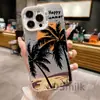 Funda para iPhone 15 Pro árbol de coco 15 láser 14 Apple 13 resistente a caídas 11XsMax dura 78plus