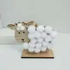 Enfeites de Ovelha de Feltro de Lã Criativos Transfronteiriços, Decorações Fofas de Móveis de Madeira, Adereços de Arranjo de Mesa, Decorações