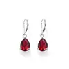 Deseo Joyería para Orejas de Venta Caliente Pendientes Transfronterizos Pendientes Incrustados con Circonita Rosa Pendientes en Forma de Gota de Agua Pera Pendientes