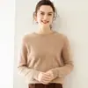 Novo Suéter 100% Cashmere Escovado Cashmere Puro Suéter Feminino Escovado com Senso de Design, Suéter Básico Espesso de Outono e Inverno de Nicho