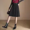 Falda Midi de Lana Petite de Cintura Alta Versátil Falda Plisada Nueva Invierno 2025 para Mujer Falda de Línea A Falda de Paraguas