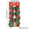 Decoración Navideña Set de 3 Piezas Lazo Brillante Atmósfera Festiva Adorno para Árbol de Navidad Festivo Lazo Verde Polvo Transfronterizo