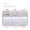 Amazon cross-border 6-grid metal unhas jóias all-match tridimensional mini unhas bolas decorações misturadas atacado