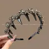 Diadema Ondulada con Dientes de Diamante Brillantes para Mujer, Nuevo Modelo 2026, Gama Alta, Elegante, a la Moda, Diadema de Corona Alta, Pinza para el Cabello, Accesorio para el Cabello