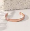 Pulsera Elegante de Acero de Titanio de 6 mm Grabada por una o Dos Caras para Adultos y Niños, Pulsera Abierta Ajustable Simple de Acero Inoxidable