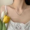 Collar de Perlas Barrocas para Mujer Alto Sentido del Diseño Lujo Ligero Nicho Colgante de Perlas Cadena para el Cuello de Acero de Titanio Cadena para Clavícula Venta al por Mayor