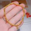 Pulsera Zhoujia chapada en oro de arena 999 antiguo, festival de bambú, dos mundos felices, festival de moda para mujer, pulsera de gran altura, joyería
