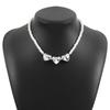 Collar con colgante de perla de imitación barroca transfronteriza, estilo retro de corte, cadena de clavícula sencilla de verano