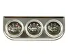 Instrumento de coche modificado medidor triple cromado combinación 52MM corriente/temperatura del agua/temperatura del aceite/presión de aceite/voltímetro