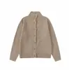 Yidao Vintage 2026 Otoño Nuevo Estilo Retro Japonés Old Money Chaqueta Cardigan Tejida de Mezcla de Lana con Cuello Alto para Hombre