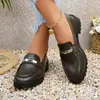 Sapatos Femininos de Couro com Salto Escondido 2026 Primavera Novo Estilo Plataforma Solado Grosso Salto Bloco Sapatos de Trabalho Loafers Estilo Britânico