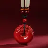 Tienda Oficial Insignia Cinnabar Colgante Hebilla Pi Xiu Ping An para Hombres y Mujeres Autenticidad Collar de Arena Púrpura y Oro Año de Esta Vida Colgante Pichu